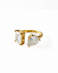 Lanie Luxe 18k Gold Plated Asymmetric Jewel Ring