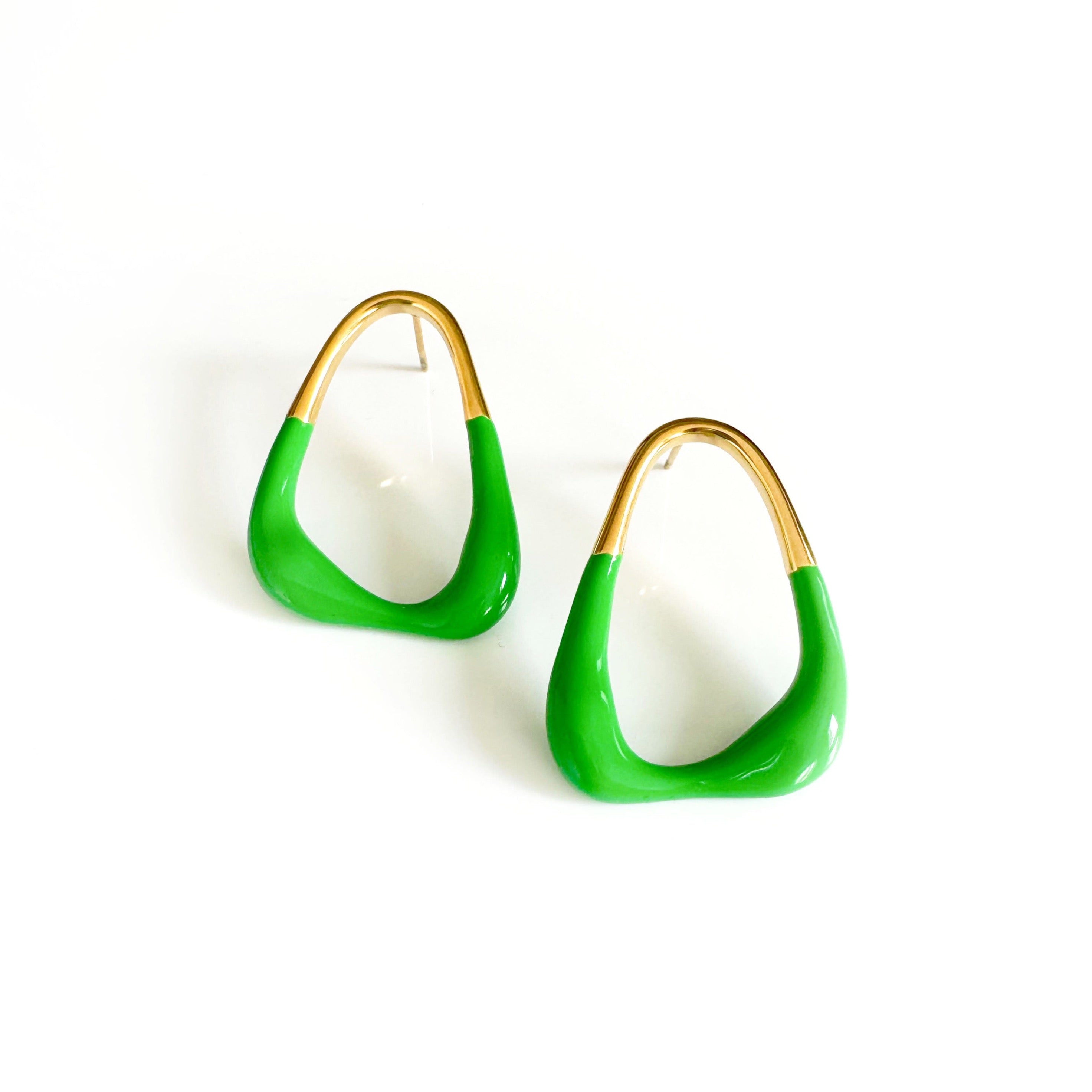 Clary Luxe 18k Gold Plated Green Earrings