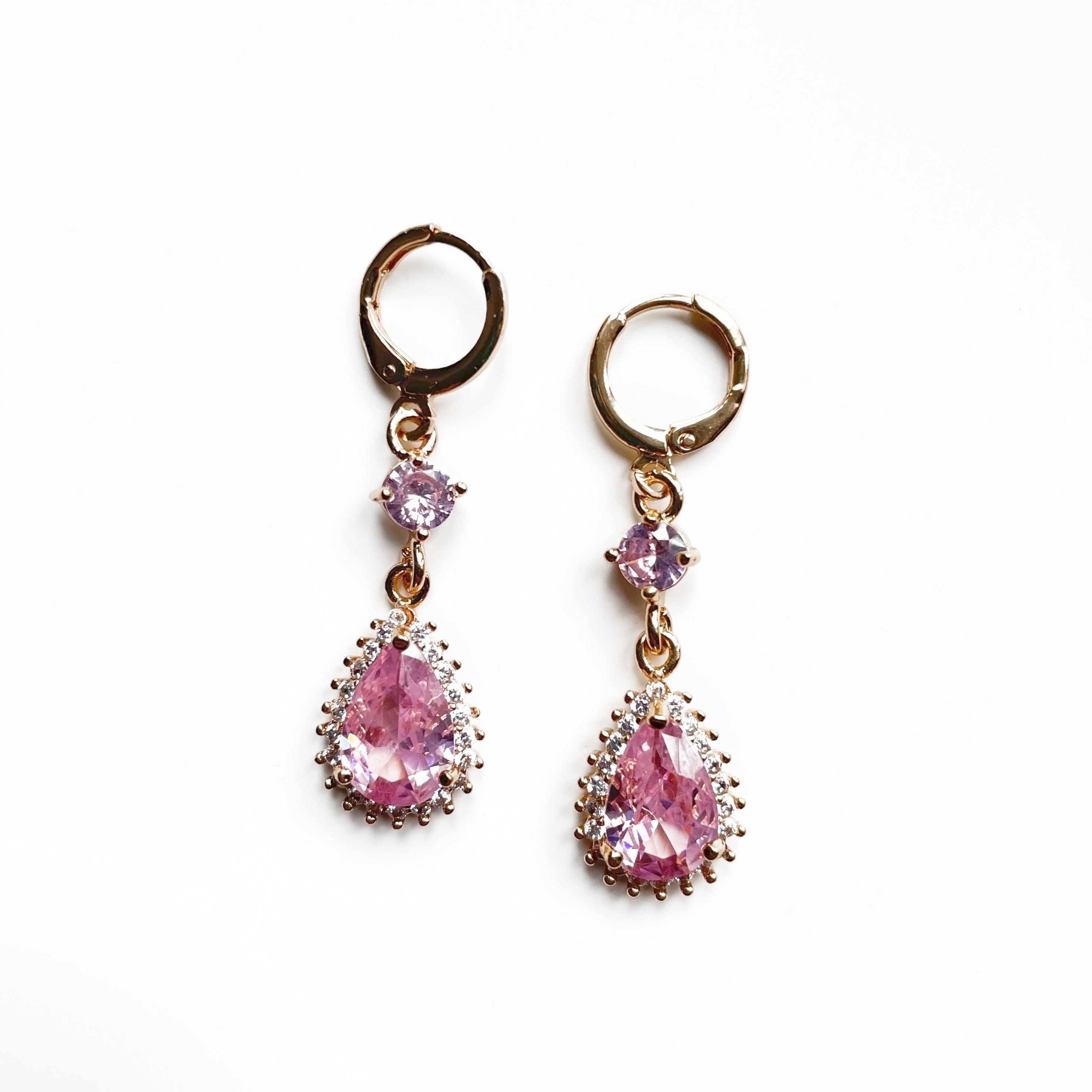 Valeria Pink Jewel Drop Earrings