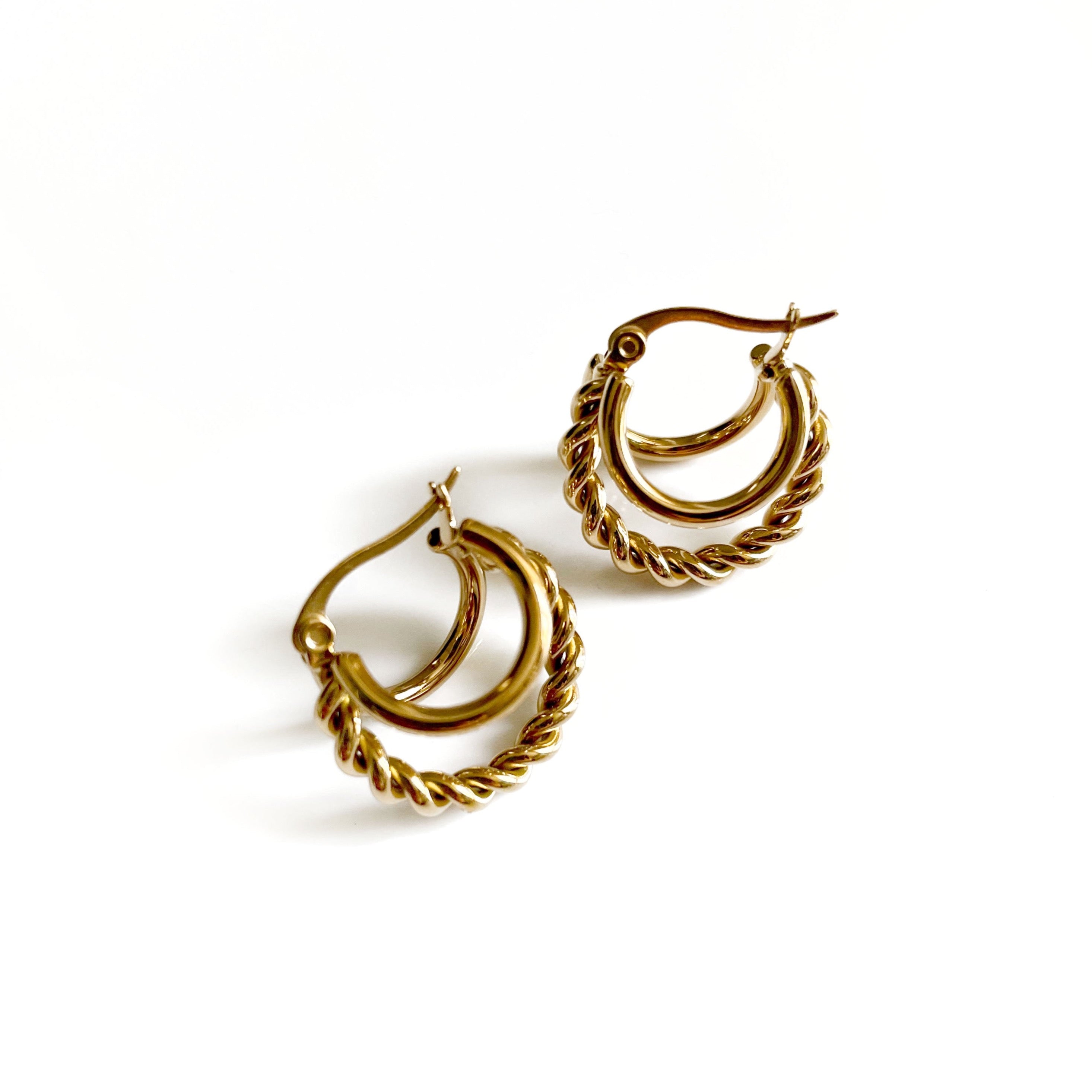 Victoria Luxe 18k Gold Plated Hoops