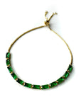 Brianna Adjustable Green Jewelled Bracelet