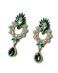 Clara Green Statement Jewel Earrings