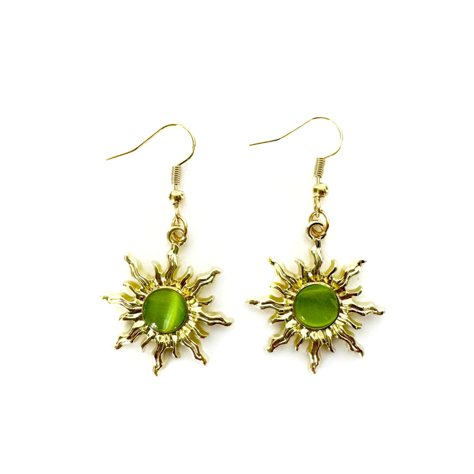 Sunniva Chartreuse Sunburst Dangle Earrings