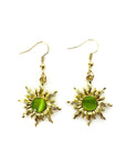 Sunniva Chartreuse Sunburst Dangle Earrings