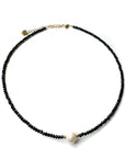 Kinzie Luxe Black Beaded Statement Pearl Necklace