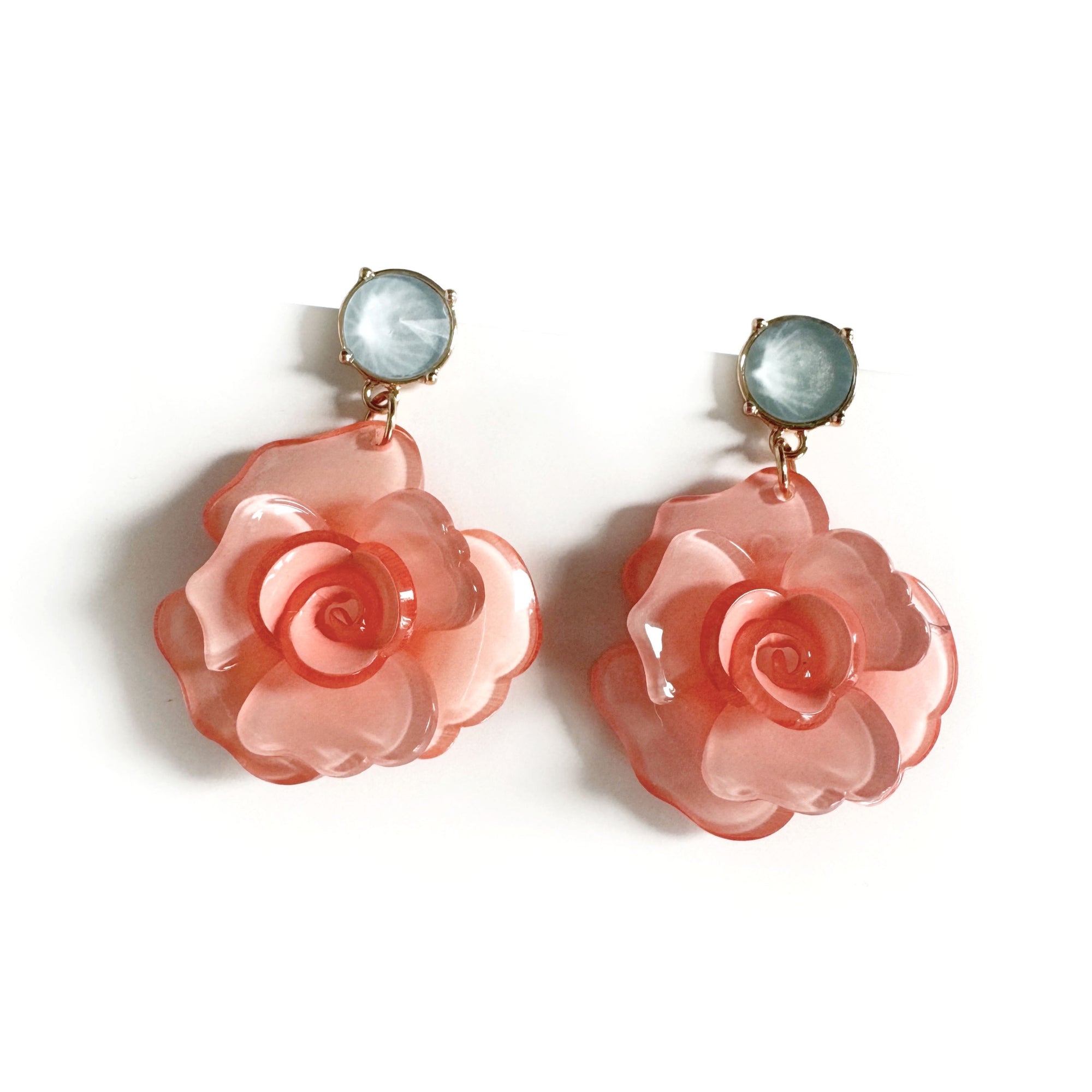 Juniper Statement Blush Rose Earrings