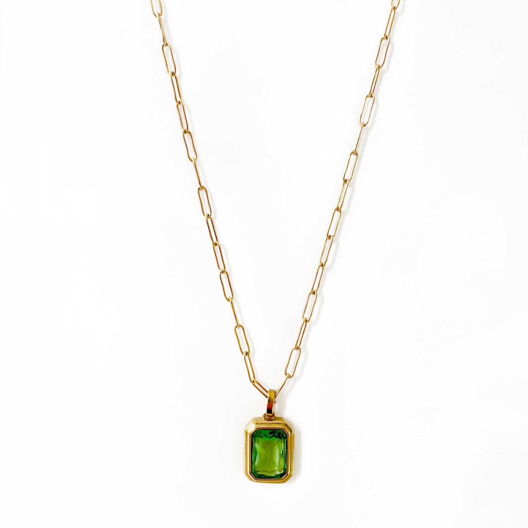 Elena Luxe Green Jewel Pendant Necklace