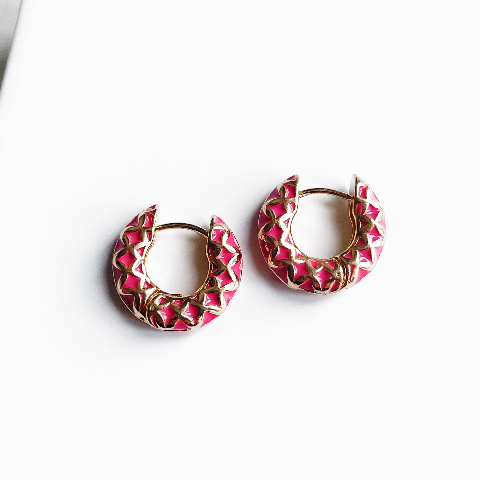 Rhea Cerise Enamel Hoops