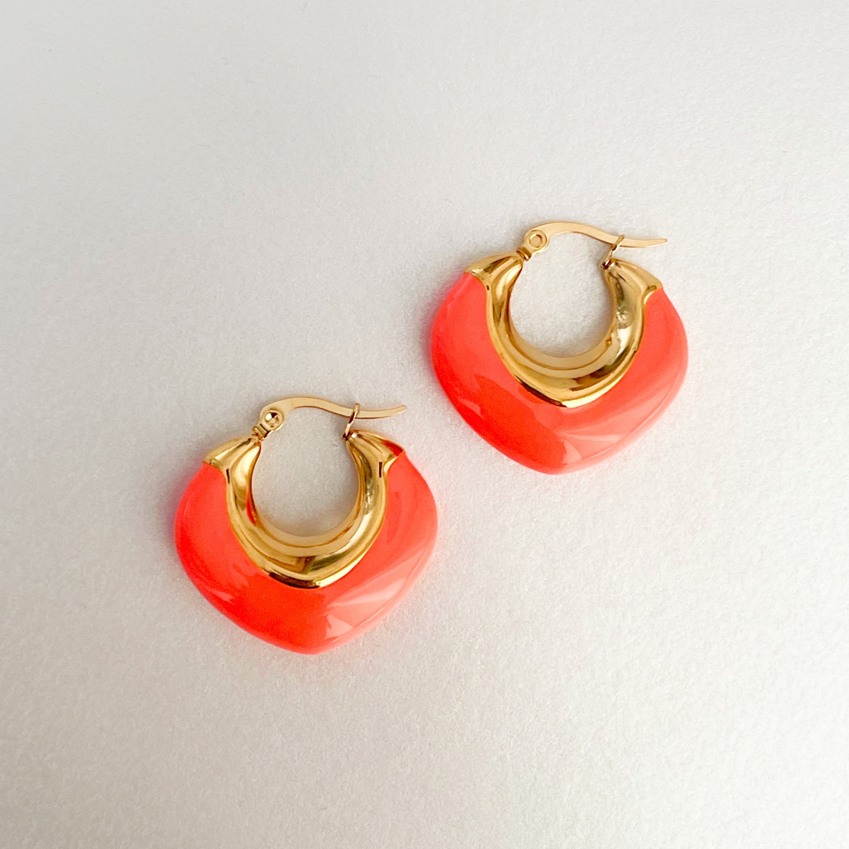 Lola Luxe 18k Gold Plated Coral Hoops