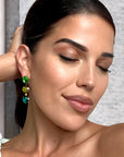 Cassiana Statement Green Jewel Earrings