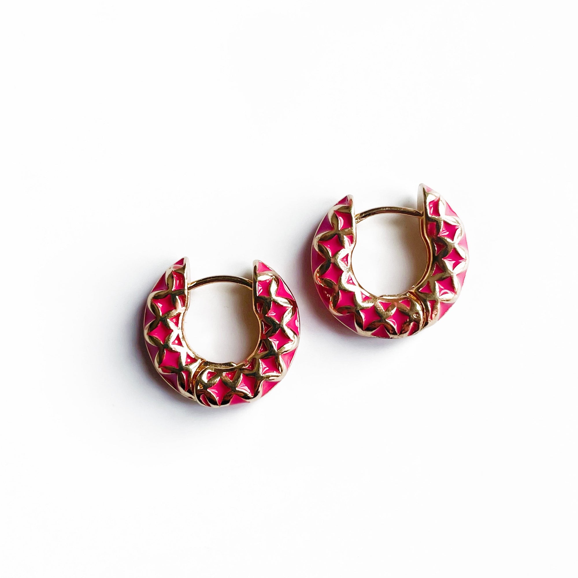 Rhea Cerise Enamel Hoops