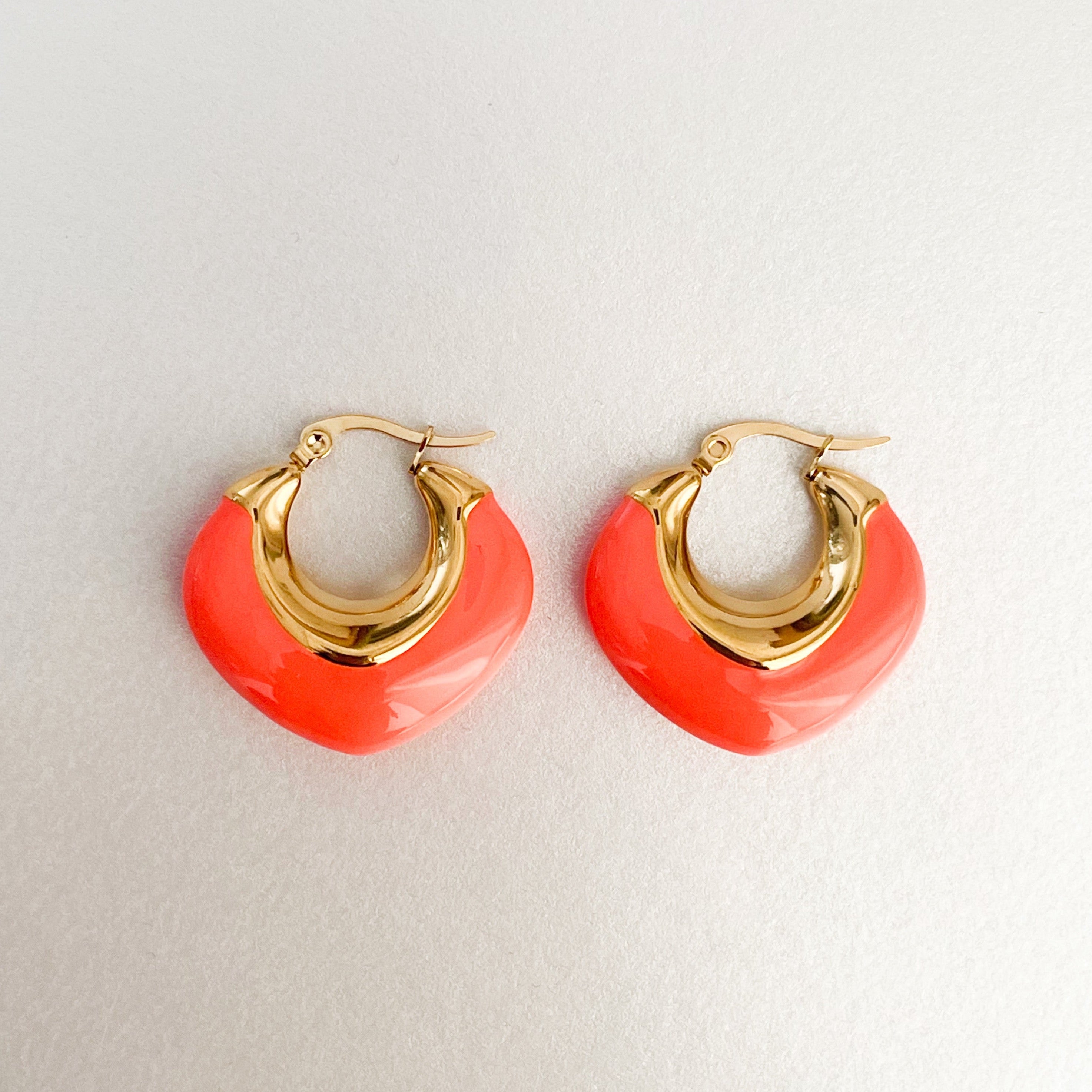 Lola Luxe 18k Gold Plated Coral Hoops