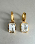 Rani Luxe 18k Gold Plated Clear Jewel Earrings
