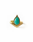 Emmy Luxe 18k Gold Plated Turquoise Stone Ring