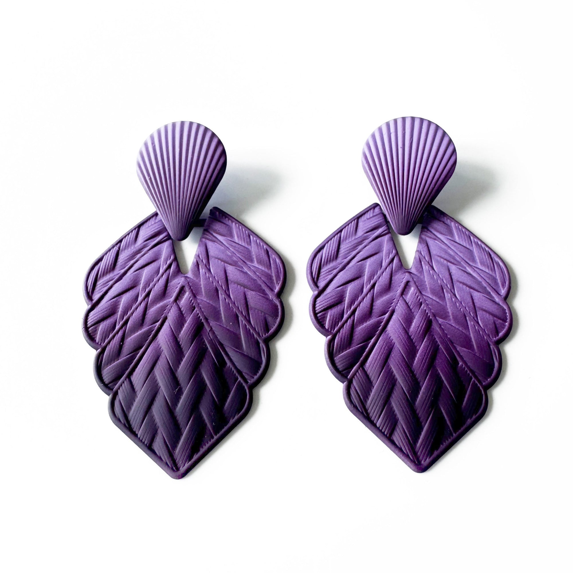 Mireya Purple Ombre Statement Earrings