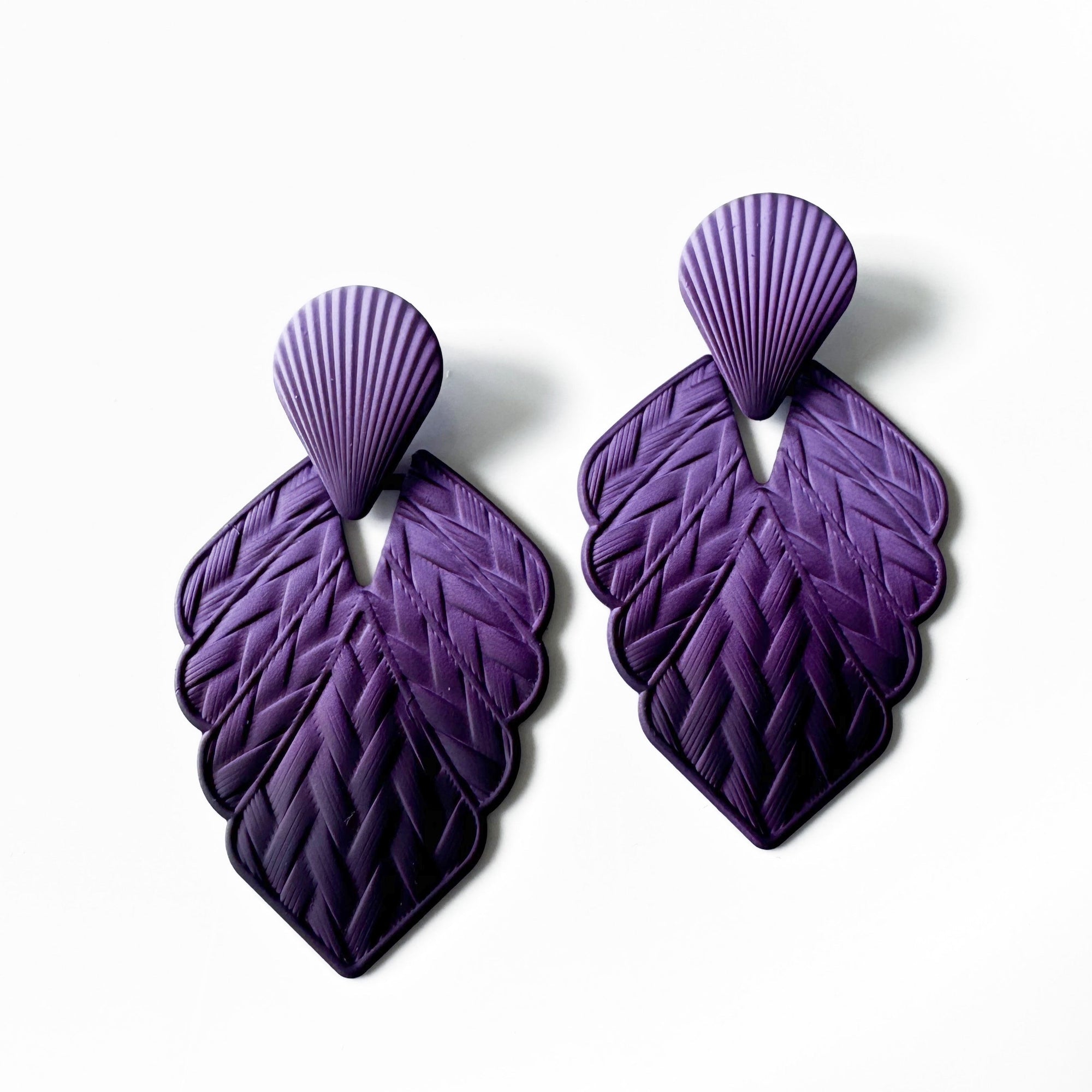 Mireya Purple Ombre Statement Earrings