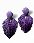 Mireya Purple Ombre Statement Earrings