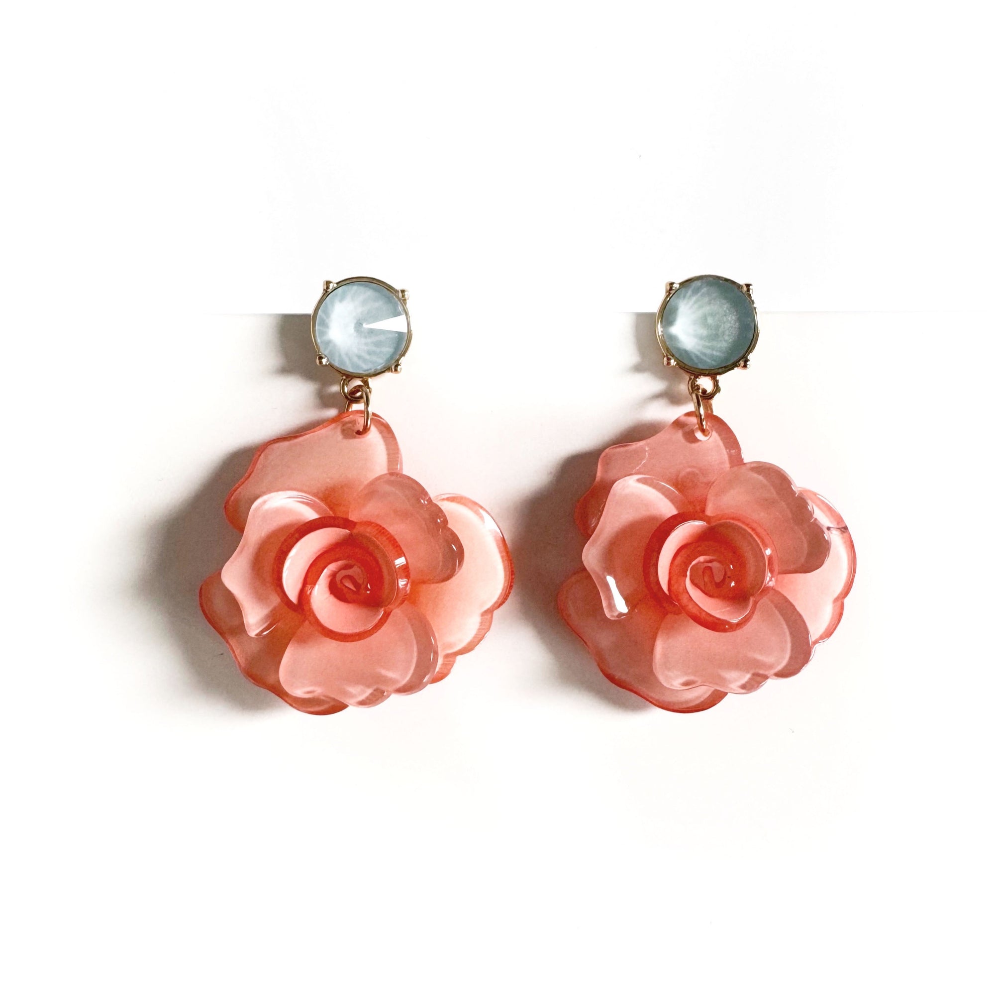 Juniper Statement Blush Rose Earrings