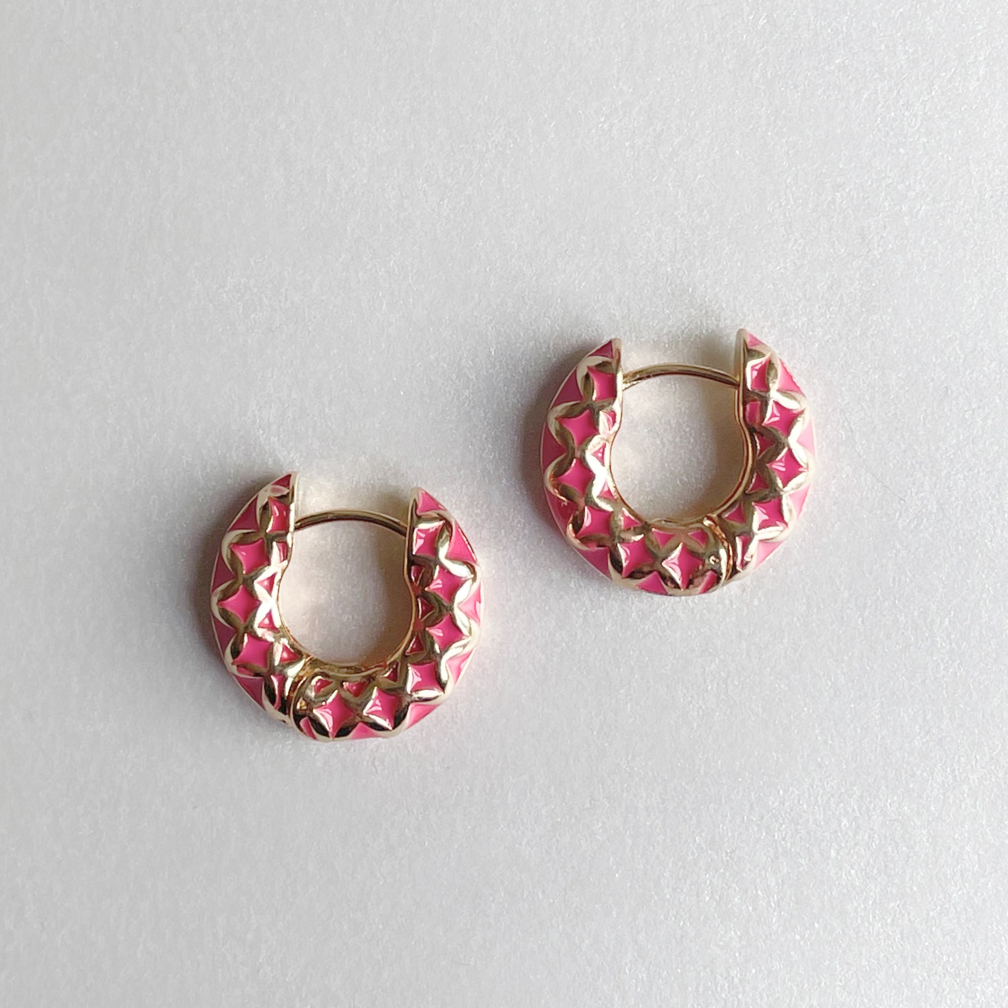 Rhea Cerise Enamel Hoops