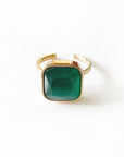 Hestia Luxe 18k Gold Plated Emerald Ring