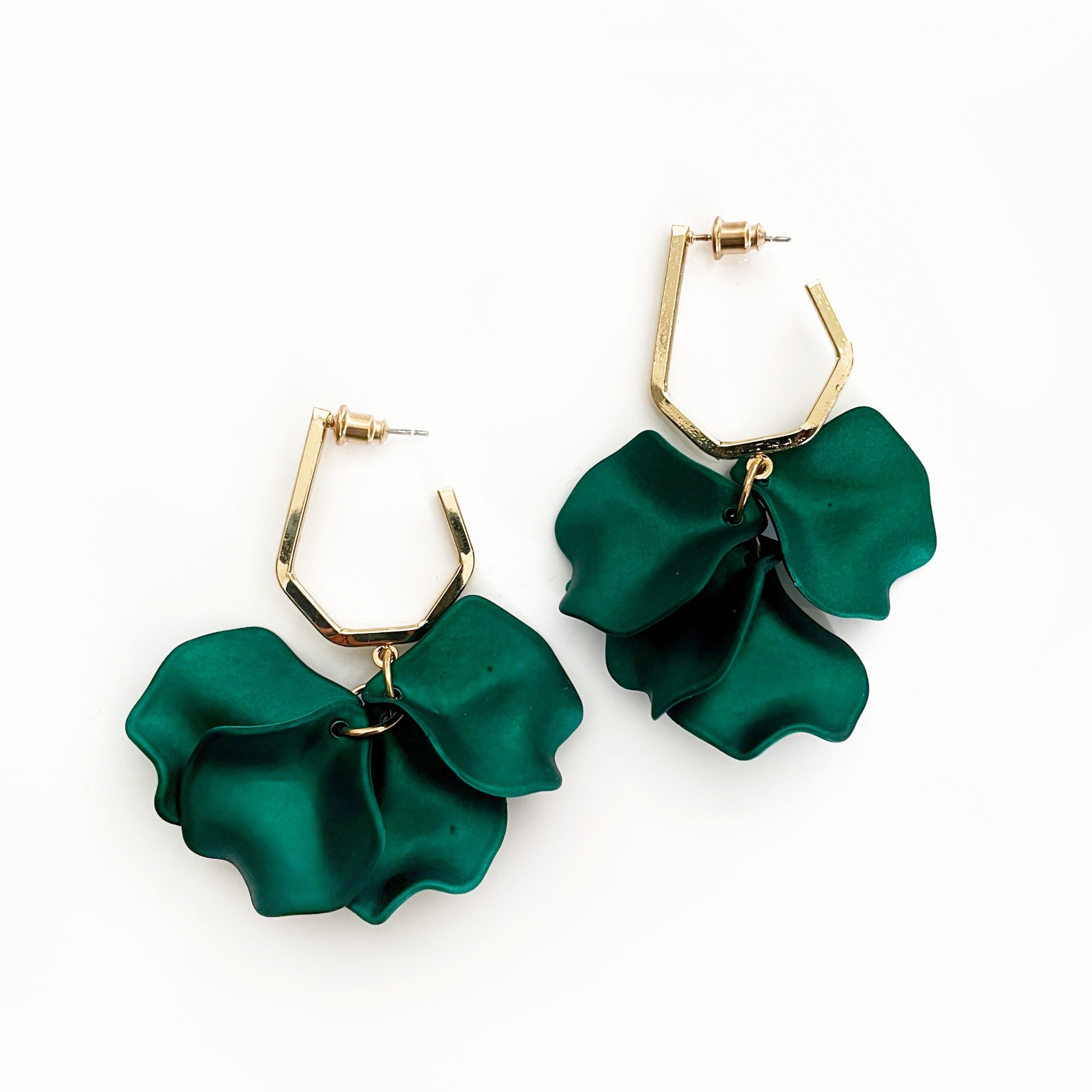 Juni Emerald Green Petal Earrings