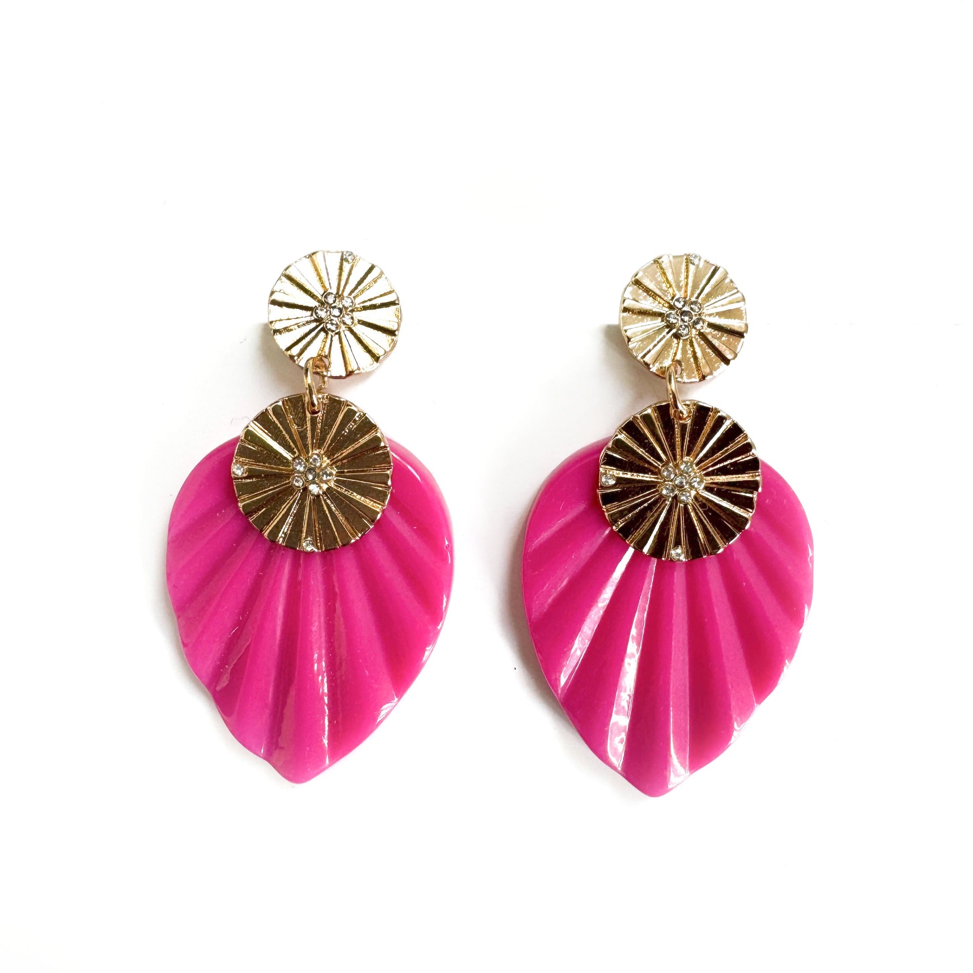 Lylah Cerise Pink Statement Earrings