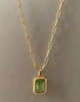 Elena Luxe Green Jewel Pendant Necklace