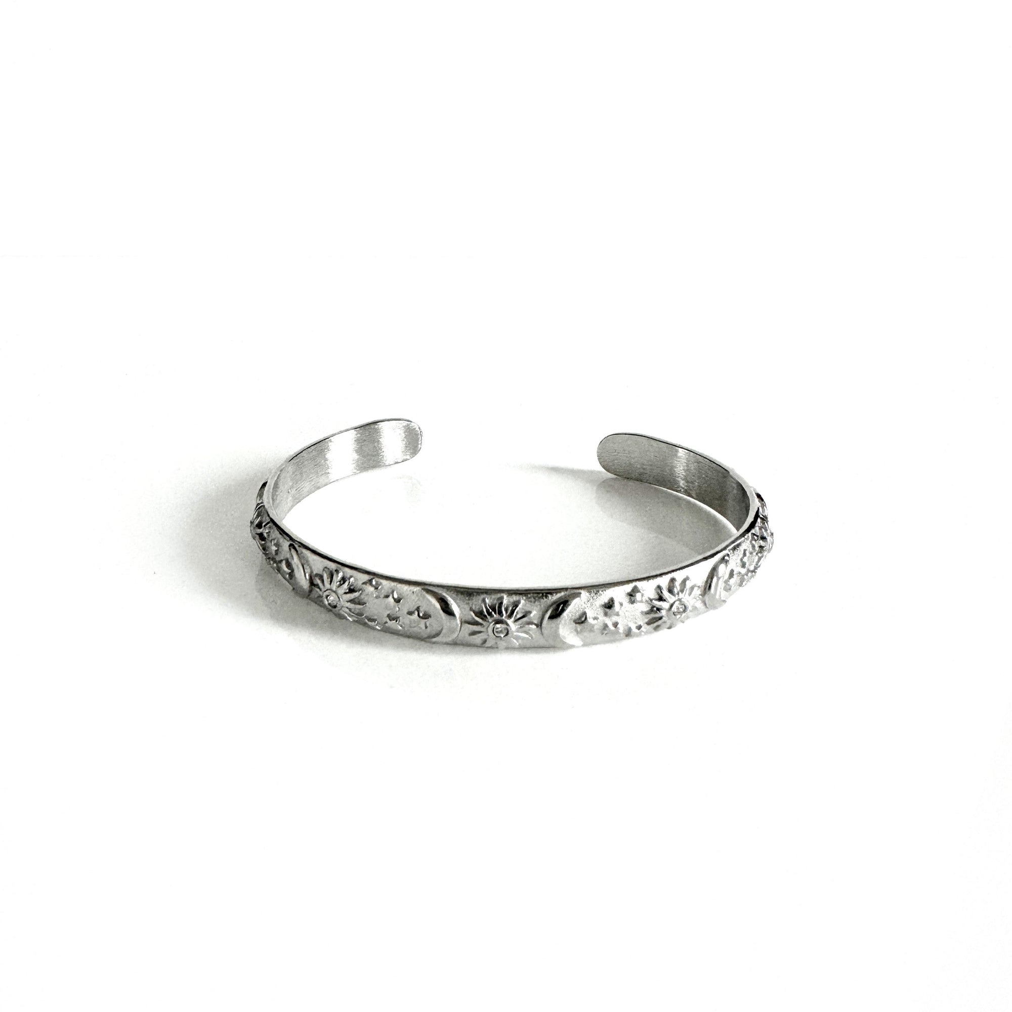 Helia Luxe Silver Tone Celestial Bangle