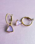 Holly Lilac Gem Gold Hoop Earrings