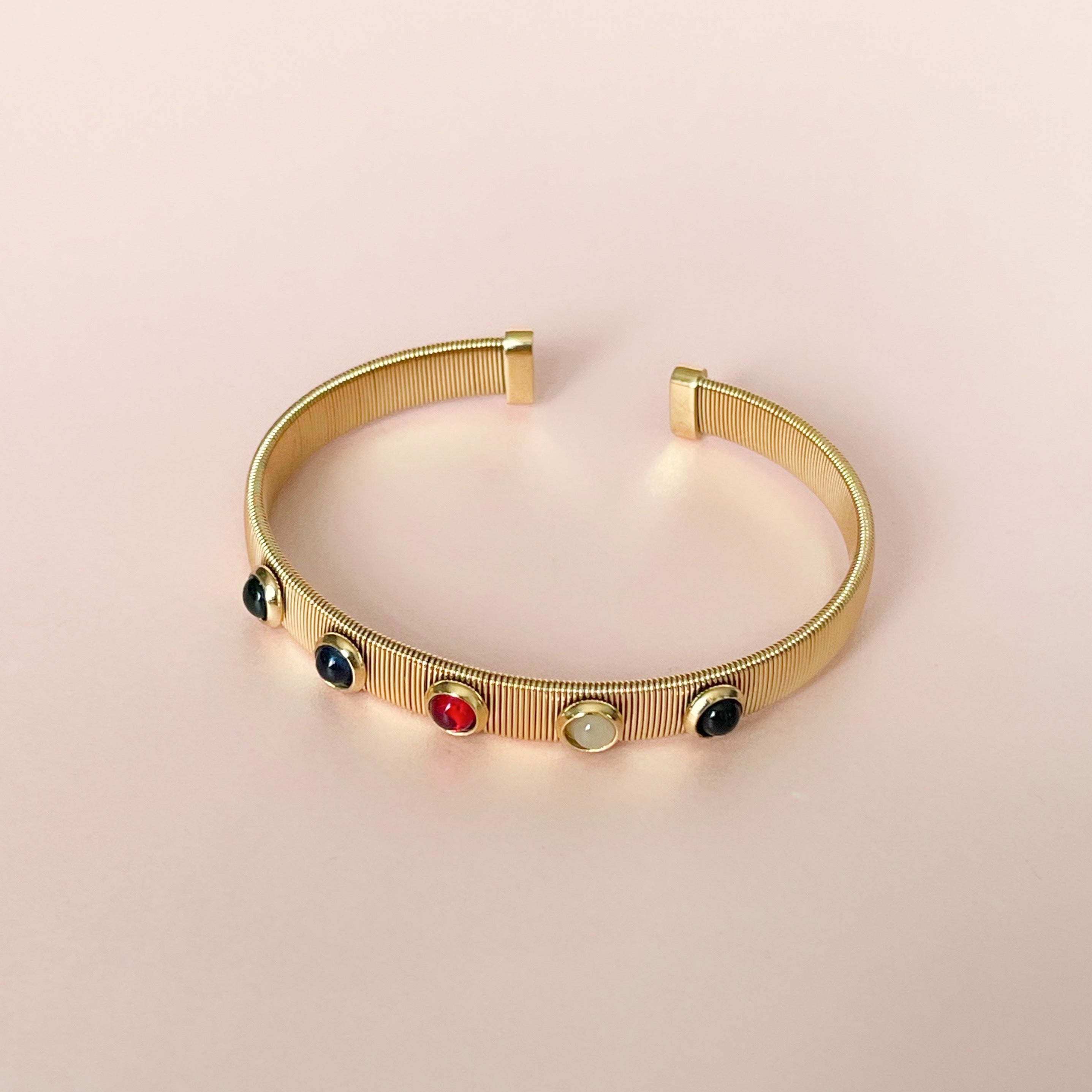 Seira Luxe 18k Gold Plated Jewelled Cuff
