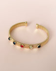 Seira Luxe 18k Gold Plated Jewelled Cuff