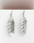 Evangelina Silver Feather Earrings