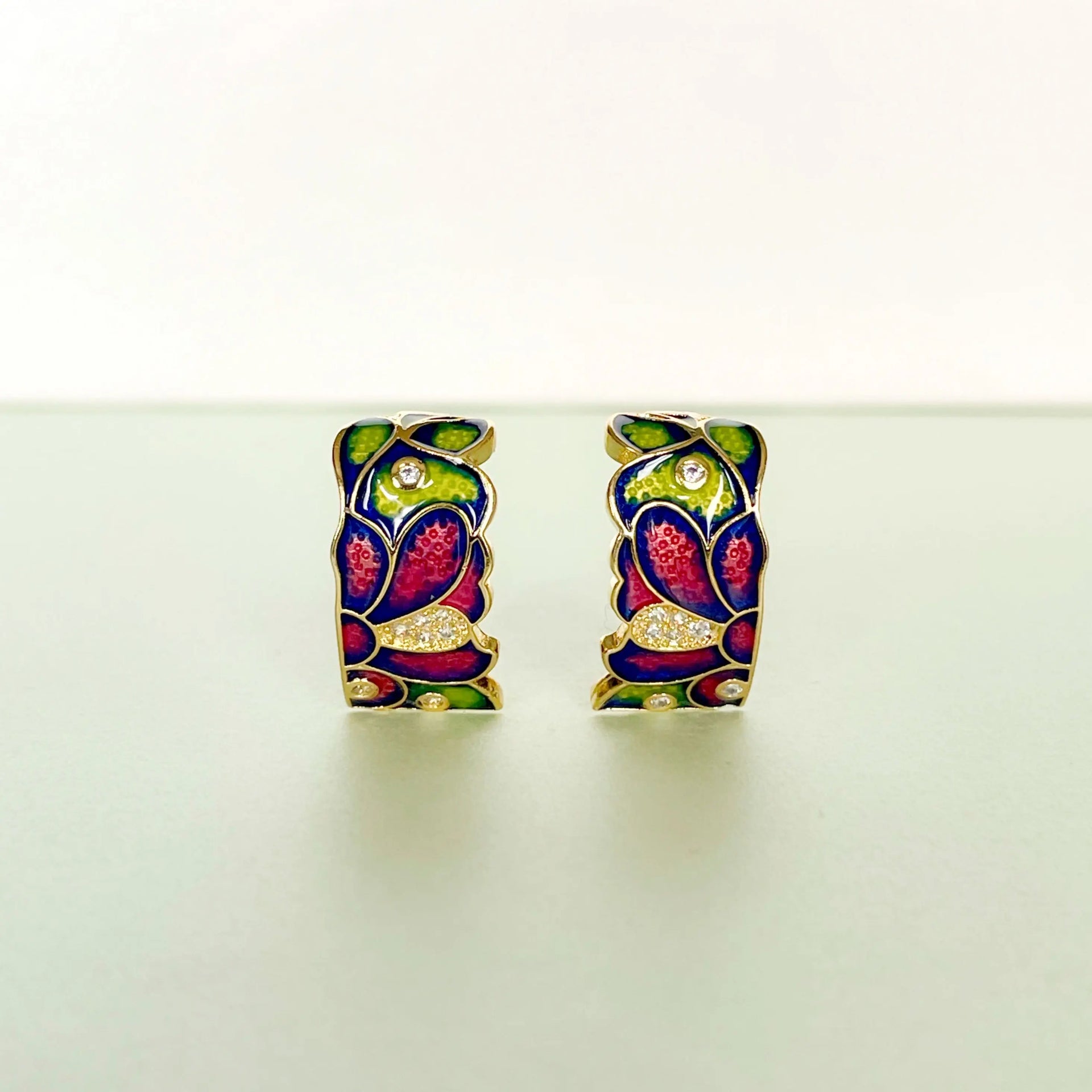 Dahlia Enamel Earrings