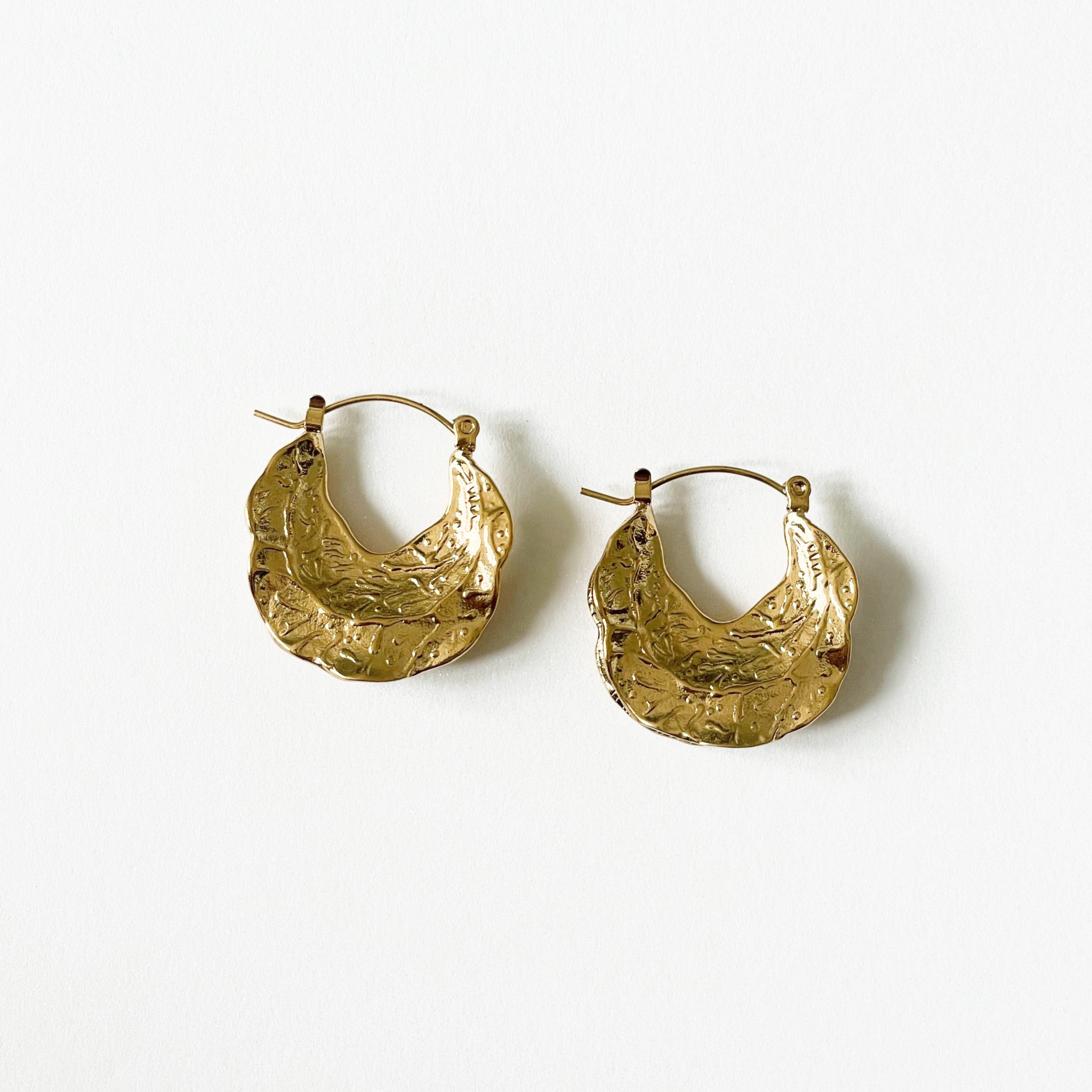 Saphira Luxe 18k Gold Plated Hoops