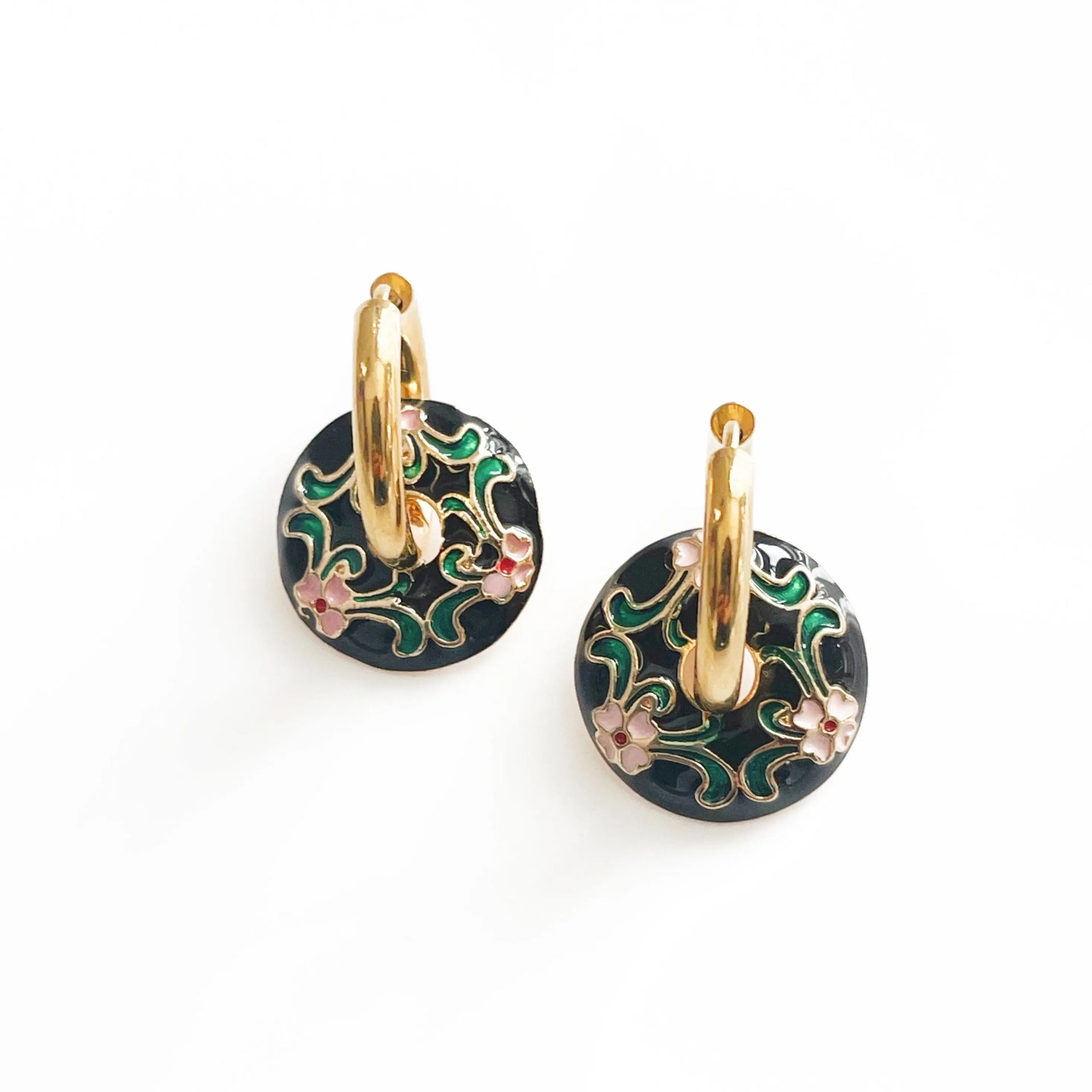 Alexandra Enamel Disc Earrings