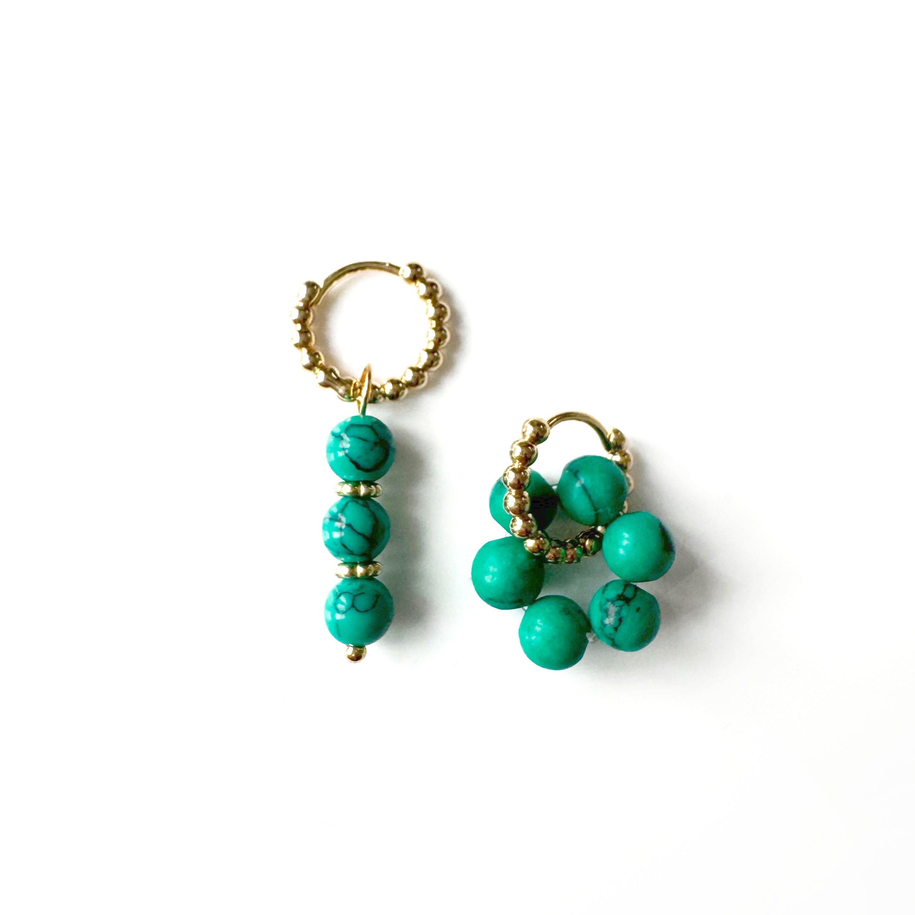 Starlie Turquoise Beaded Mismatch Earrings