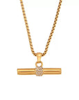 Chunky Gold T Bar Necklace – Carissa Luxe 18k Gold Plated