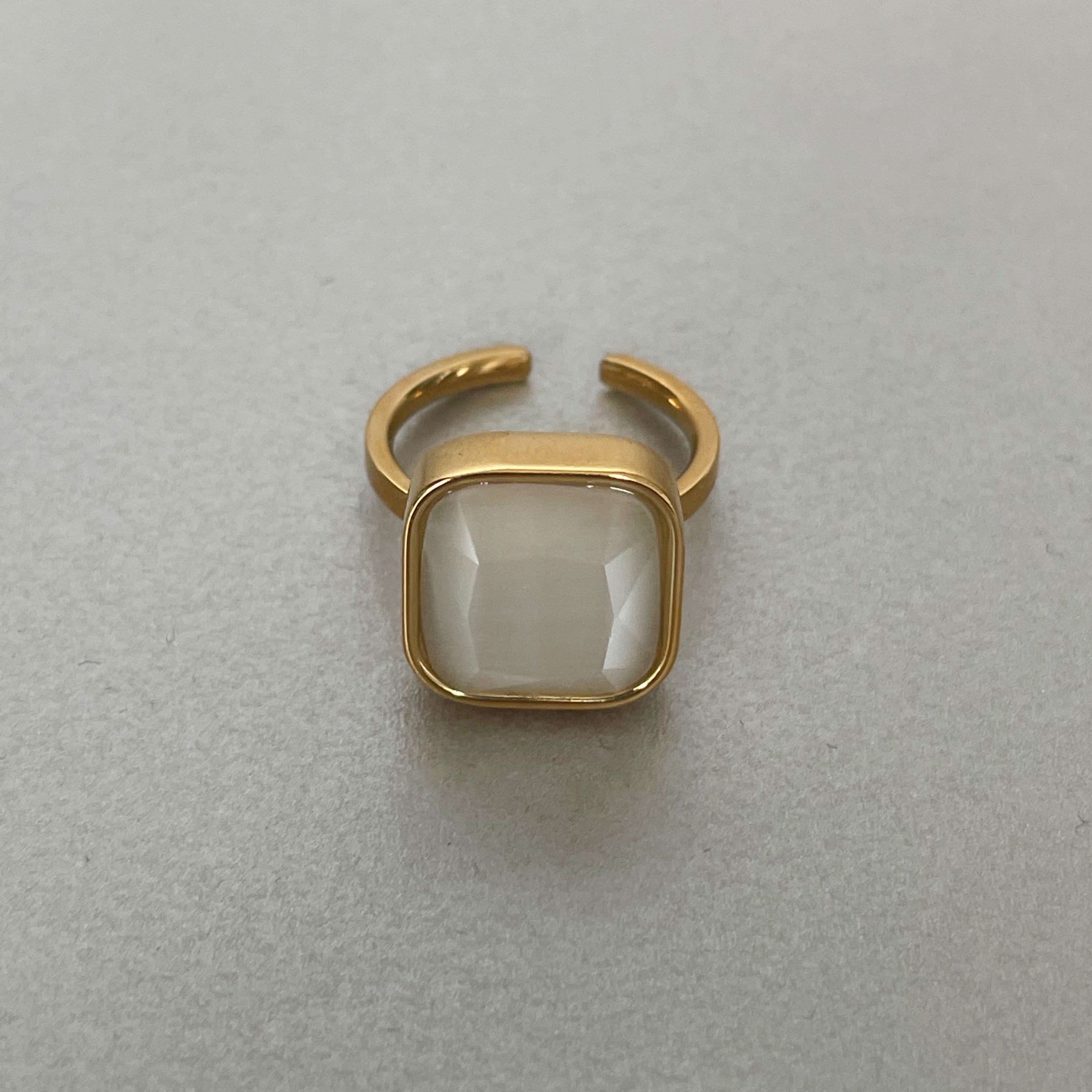 Hestia Luxe 18k Gold Plated White Ring