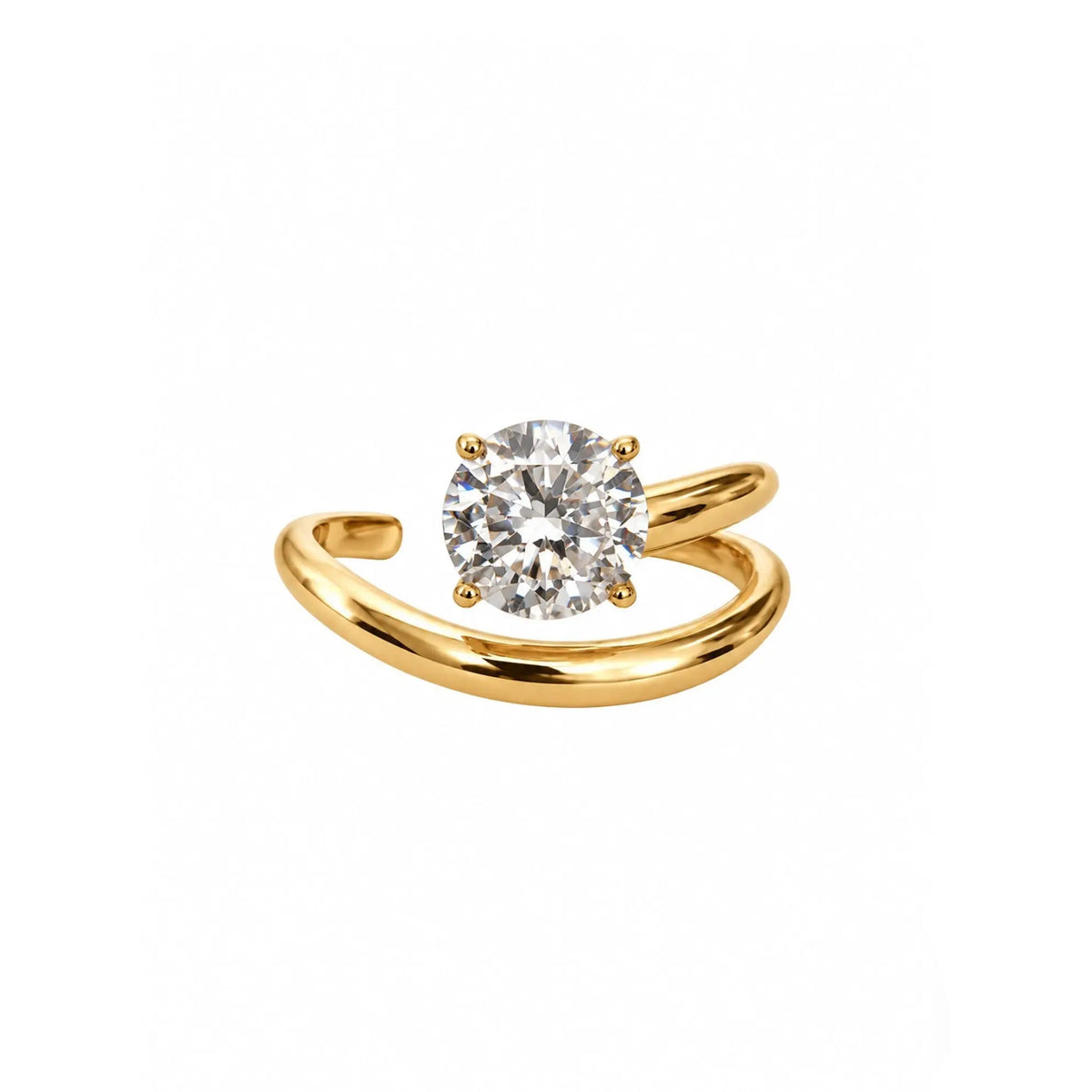 Lucienne Luxe Gold Plated Crystal Statement Ring Luxe Tones