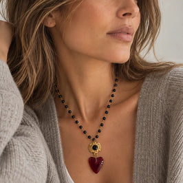 Scarlett Luxe 18k Gold Plated Baroque Heart Statement Necklace LUXE TONES