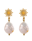 Selena Luxe 18k Gold Plated Pearl Earrings