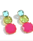 Nola Large Bold Colour Pop Statement Dangle Earrings