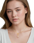 Persephone Luxe 18k Gold Plated Clear Quartz T Bar Necklace