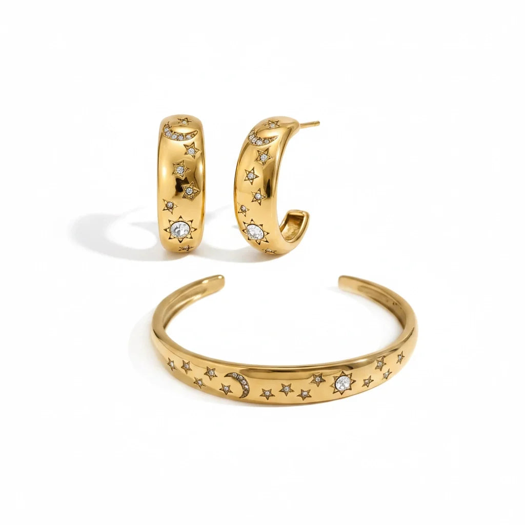 The Celestial Earrings &amp; Bracelet Set