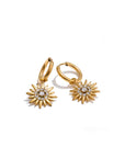 Gold Sunburst Hoop Earrings Soraya Luxe 18k Gold Plated