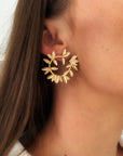 Tia Gold Wreath Earrings