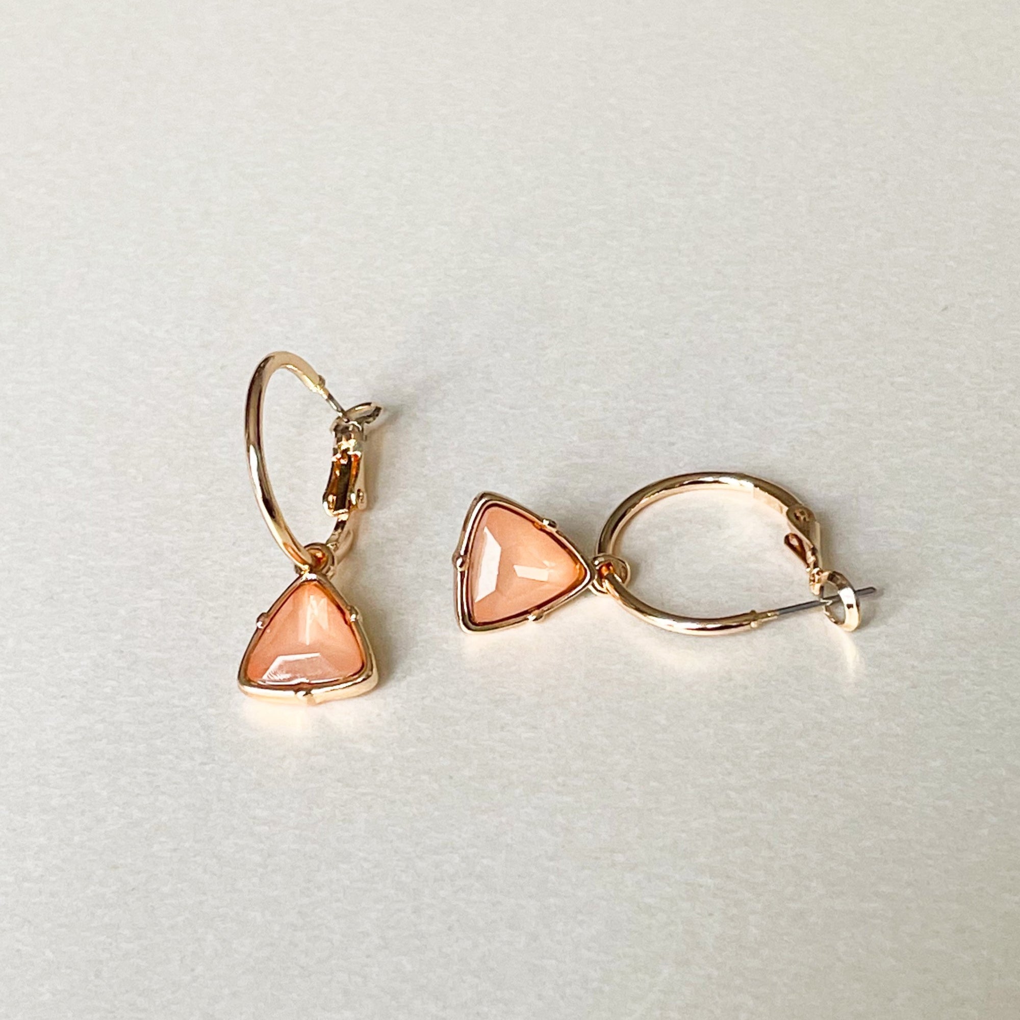 Holly Peach Gem Hoop Earrings