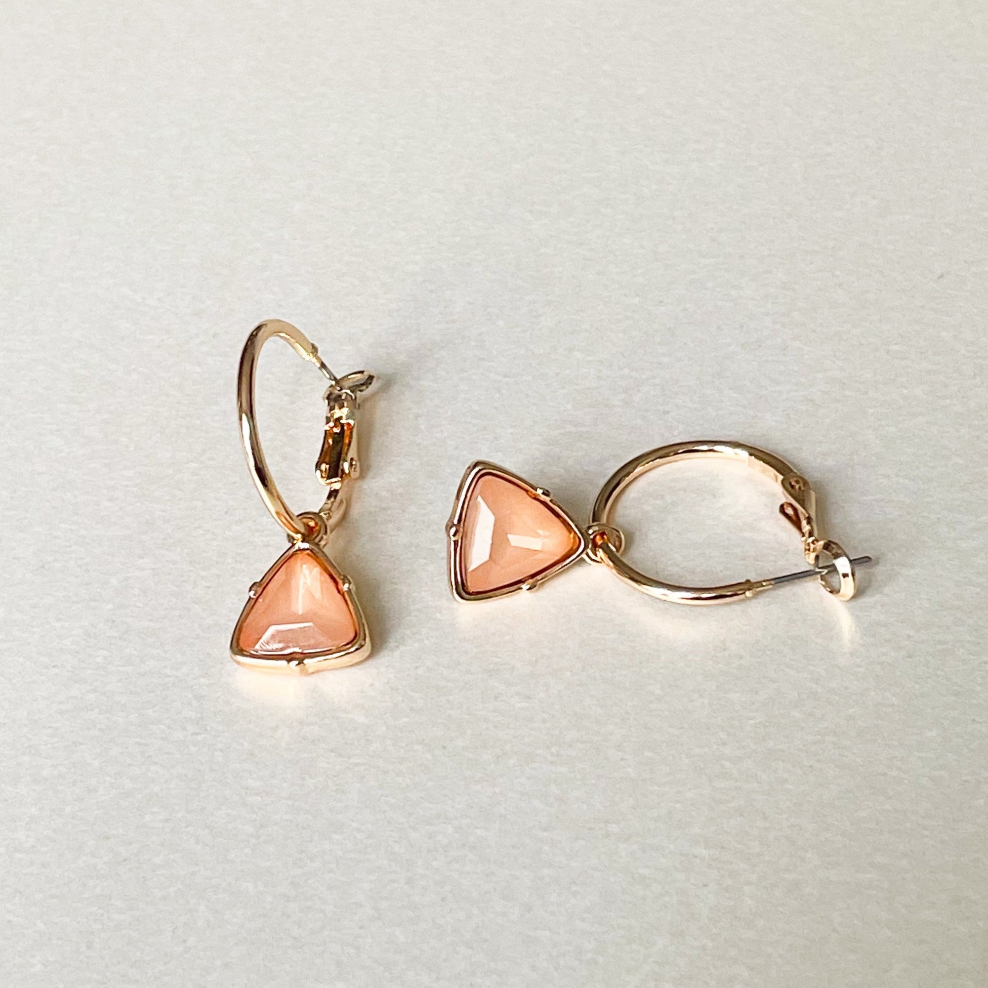 Holly Peach Gem Hoop Earrings
