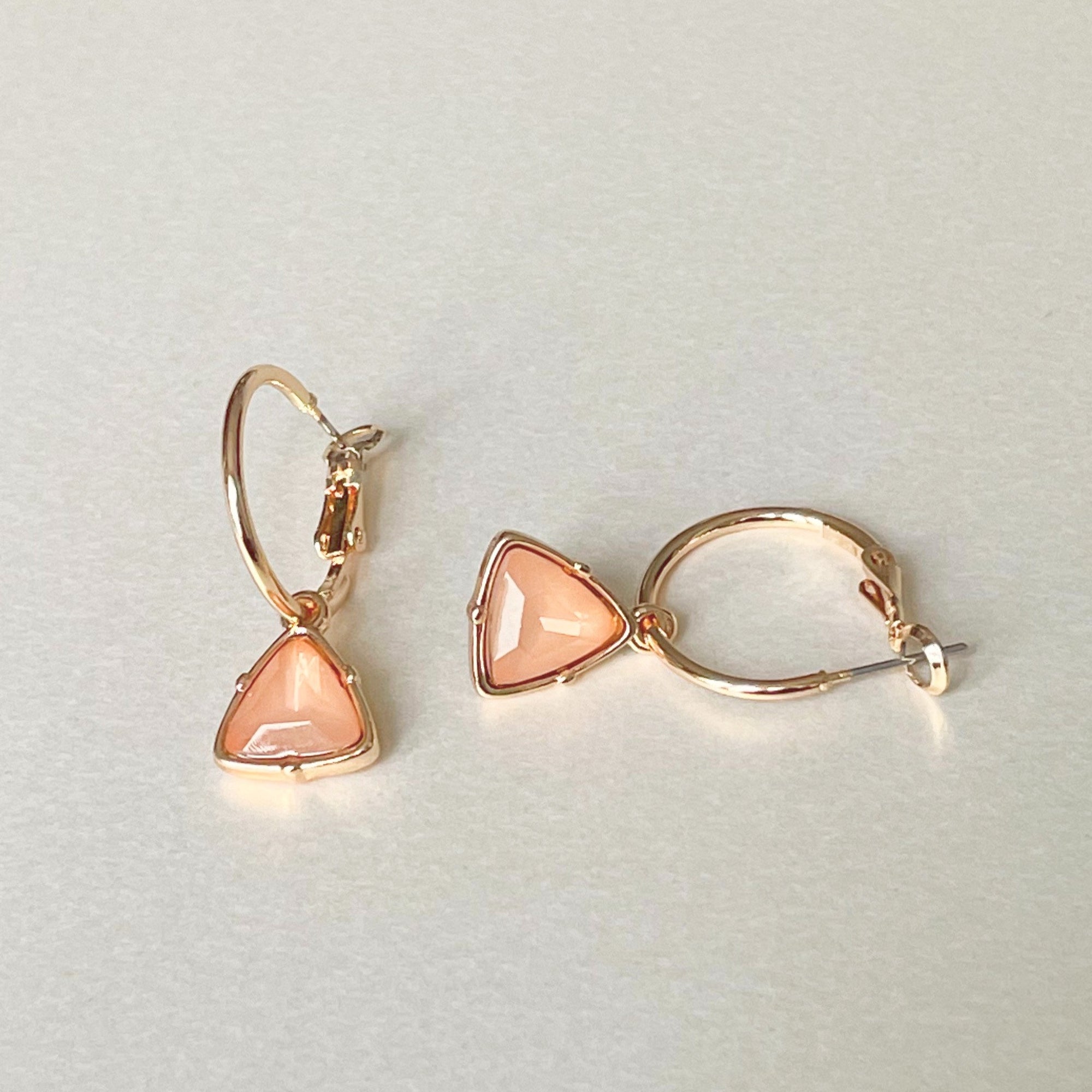 Holly Peach Gem Hoop Earrings