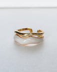 Jolie Wide Gold and Ivory Ring